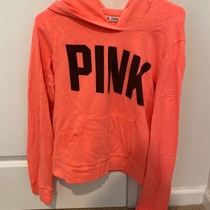Pink Victoria Secret Crewneck With hood and pockets